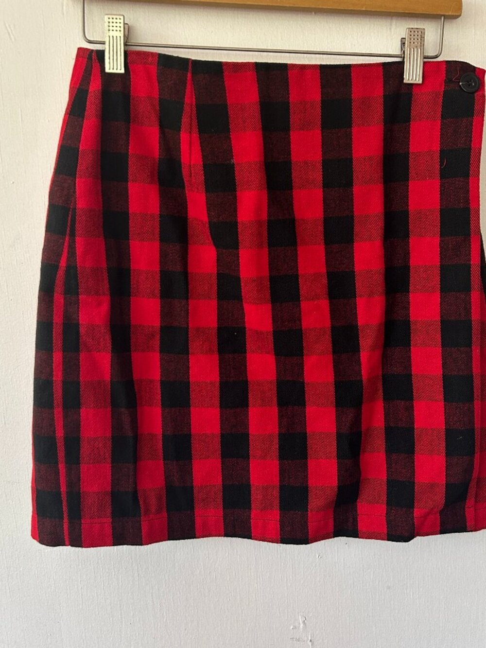 VTG Plaid Wrap Skirt Womens 8 Buffalo Plaid Fast Pace Collection Dark‎ Academia